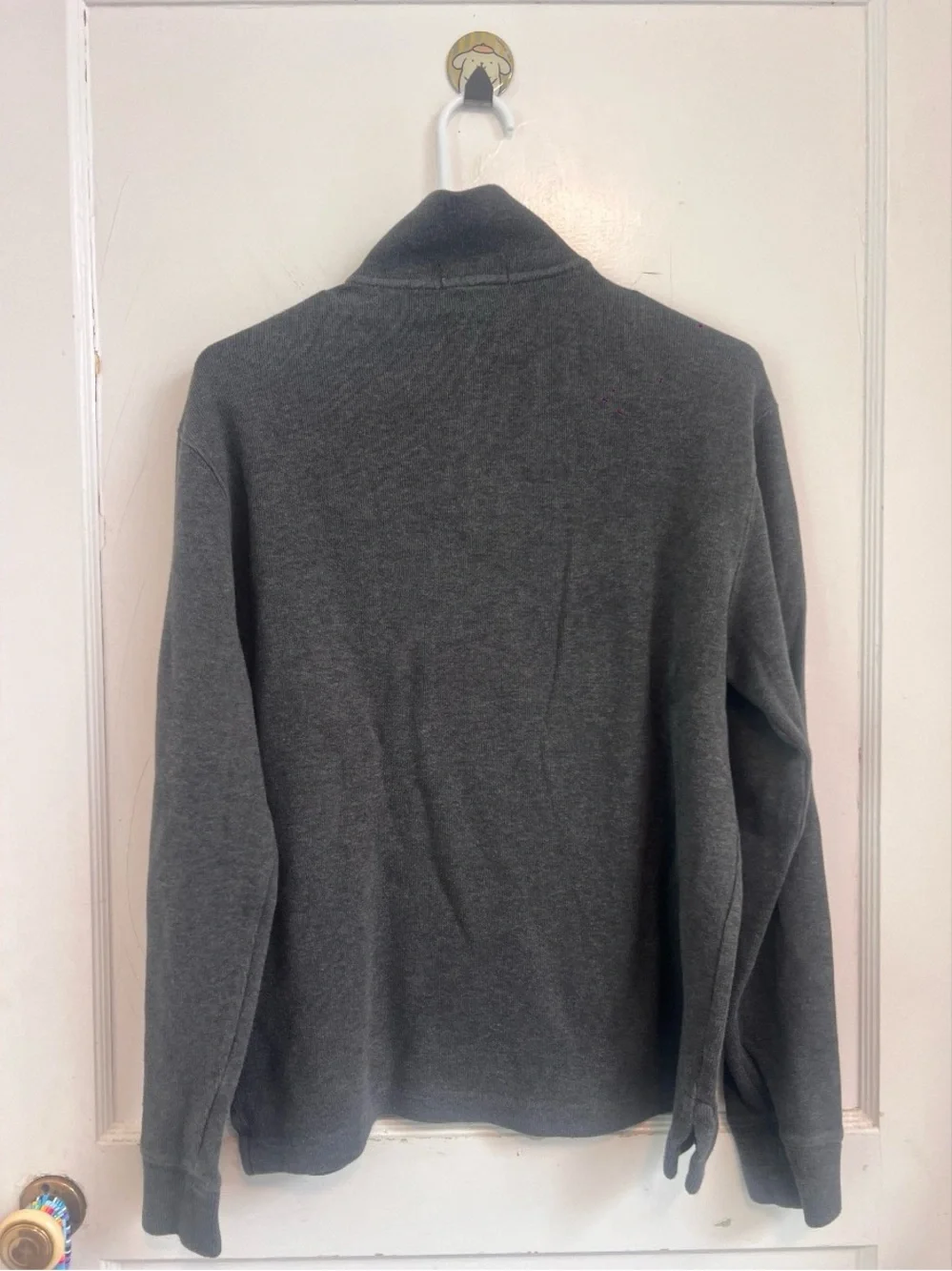 Polo Ralph Lauren Sweater Gray 1/4 Zip Embroidered Pony Pullover Size S $135
